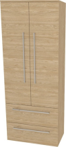 Mereo Bino, koupelnová skříňka vysoká 163 cm, dvojitá, Multidecor, Dub olejovaný CN699DUO1