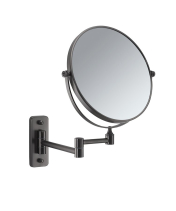 Gedy GAIA kosmetické zrcátko závěsné, Ø 180mm, oboustranné, gun metal CO202481