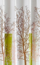Aqualine Sprchový závěs 180x180cm, polyester, bílá/zelená, strom ZP009/180