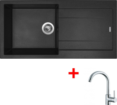 Granitový dřez Sinks AMANDA 990 NANO Nanoblack+MIX 35 AM990N6MI35CL