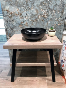Sapho TWIGA umyvadlový stolek 90x72x50 cm, černá mat/dub Rover VC442-90-4