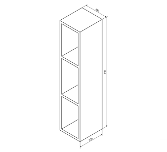 Sapho ESPACE otevřená policová skříňka 20x94x22cm, borovice rustik ESC130-1616