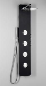 Polysan SPIRIT ROUND termostatický sprchový panel 250x1550mm, černá 71251