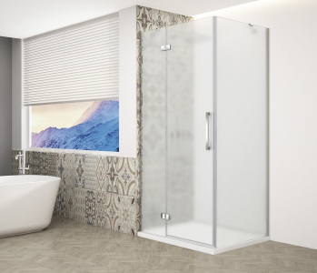 Gelco TRINITY CHROME čtvercový sprchový kout 900x900mm, matné sklo, levé GT5690-90ML-CH