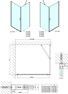 Polysan ZOOM čtvercový sprchový kout 700x700mm L/P varianta ZL1270ZL3270