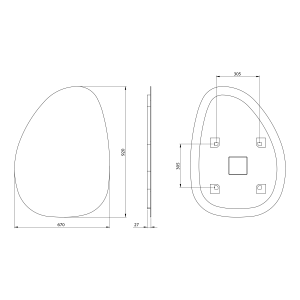 Sapho STEN zrcadlo s LED podsvícením 67x92cm NA372