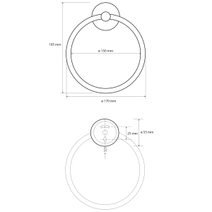 Sapho X-ROUND WHITE držák ručníků kruh, bílá mat XR411W