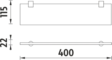 Nimco BORMO Police bez ohrádky, 40 cm BR 11091B-40-26