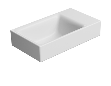 GSI NUBES keramické umývátko 40x23cm, broušená spodní hrana, bez otvoru, pravé/levé, bílá mat 96369009