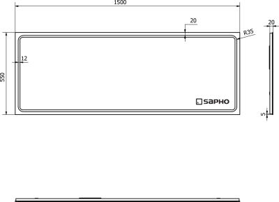 Sapho GEMINI zrcadlo s LED osvětlením 150x55cm GM150
