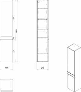 Sapho Koupelnový set SITIA 80, bílá mat KSET-033