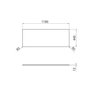 Sapho Deska Rockstone 1190x12x445mm, bílá mat DTR119-0101