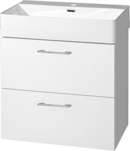 Mereo Leny, koupelnová skříňka s keramickým umyvadlem 60 cm, bíla, nové madlo CN811N