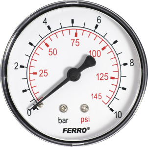 Novaservis Manometr 63mm 1/4" Axiál 0-10 bar M6310A