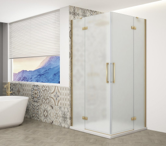Gelco TRINITY GOLD MATT obdélníkový sprchový kout 1200x1000mm, rohový vstup, matné sklo GT2210-12M-G