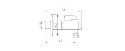 Sapho Rohový ventil s matkou, 1/2"x 3/8", bronz 2020BRO