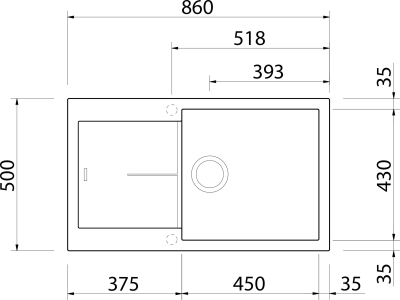 Granitový dřez Sinks INFINITY 860 NANO Nanoblack+MIX 35 GR IN860N6MI35GRN6