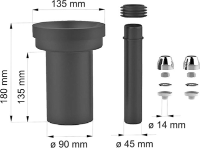 Aliaxis Česká republika s.r.o. Připojovací souprava DN80/D90 pro závěsné klozety PR7130C (58933000000)