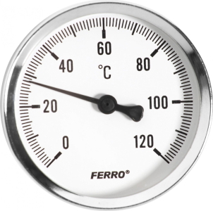 Novaservis Teploměr 80mm 1/2" AXIALNÍ 0-120°C T80120A
