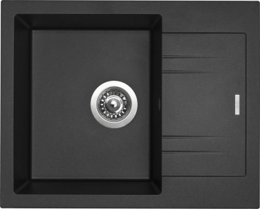 Granitový dřez Sinks LINEA 600 Metalblack + Elka černá matná G1974
