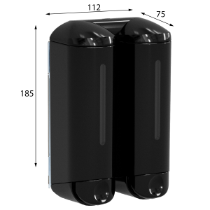 MARPLAST SHOWER MEDIUM dvojitý dávkovač tekutého mýdla, 2x250ml, černá A94803