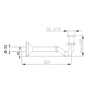 Sapho Bidetový sifon 5/4", odpad 32mm, růžové zlato 9607