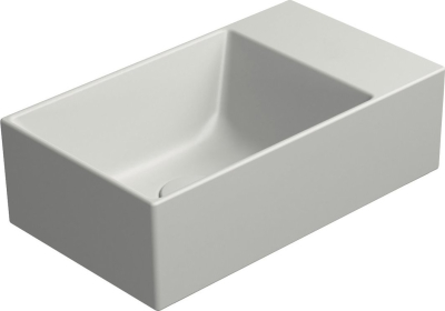 GSI KUBE X keramické umývátko 40x23cm, bez otvoru, pravé/levé, cenere mat 9484017