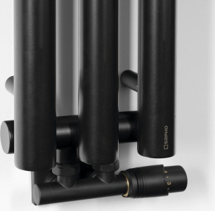 Sapho PILON otopné těleso 196x1800mm, se třemi háčky pro ručník, černá mat IZ128T