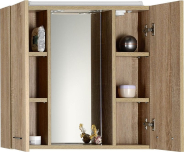 Aqualine ZOJA/KERAMIA FRESH galerka s LED osvětlením, 70x60x14cm, dub platin 45029