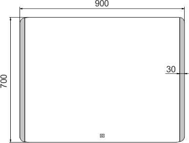 Nimco OBDELNÍKOVÁ - OBLÉ ROHY LED zrcadlo 900x700 s dotykovým senzorem ZP 17019V