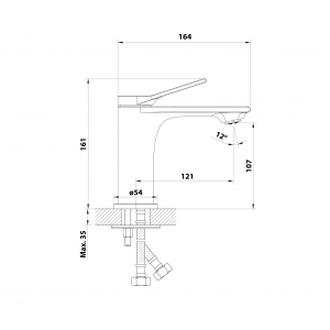 Aqualine BOLERO stojánková umyvadlová baterie, chrom BC002