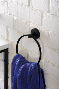 Sapho X-ROUND BLACK držák ručníků kruh, černá mat XR411B