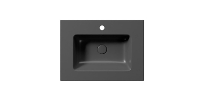 GSI PURA keramické umyvadlo Slim 62x46cm, černá mat 8884126