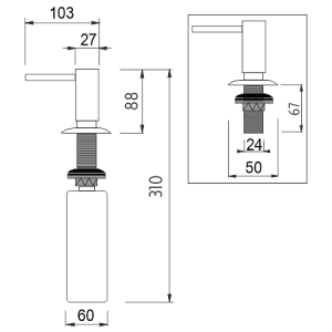Nimco Ostatní doplňky Vestavěný dávkovač, pumpa 27 mm UN 2031V-26