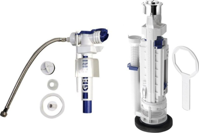 Kerasan Splachovací souprava s DUAL tlačítkem, spodní napouštění 1/2", chrom 752101