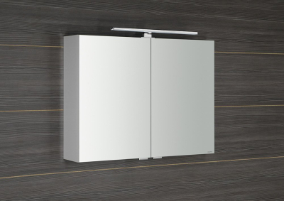 Sapho RIWA galerka s LED osvětlením, 81x70x17cm, bílá lesk RIW080-0030