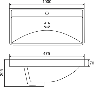 Mereo Siena, koupelnová skříňka s keramickým umyvadlem 101 cm, antracit mat CN4321