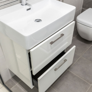 Mereo Leny, koupelnová skříňka s keramickým umyvadlem 50 cm, bíla, nové madlo CN810N