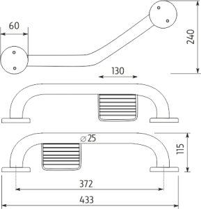 Nimco Madla Madlo lomené s mýdelníkem 433x25 mm BM 7035LZ-18