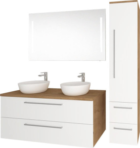 Mereo Bino, koupelnová skříňka s keramickým umyvadlem 121 cm, bílá CN663