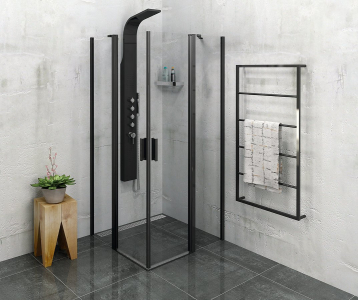 Sapho SKA nástěnný sušák ručníků 600x1150x100mm, černá mat SKA502