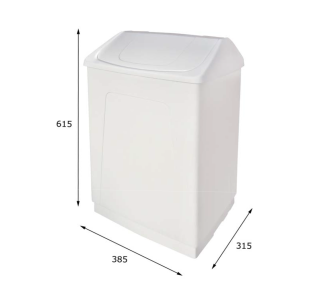 NOFER Odpadkový koš výklopný, 55 l, bílý plast ABS 14027