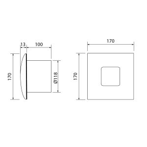 Cata SILENTIS 12 INOX koupelnový ventilátor axiální, 20W, potrubí 120mm, nerez mat 01080300