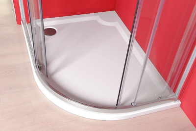Gelco RIVA sprchová vanička z litého mramoru, čtvrtkruh 120x90cm, levá, bílá GR12090L
