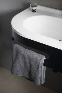 Sapho PULSE konzole s držákem ručníků, pravá, černá mat BM658-CP