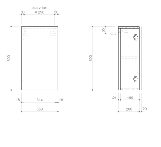 Sapho ESPACE skříňka 35x60x22cm, 1x dvířka, levá/pravá, bílá mat ESC430-3131