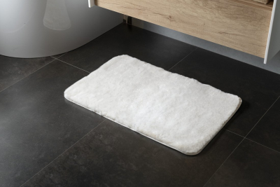 Gedy FUZZY koupelnová předložka, 50x80cm, 100% polyester, protiskluz, bílá 96FY508002