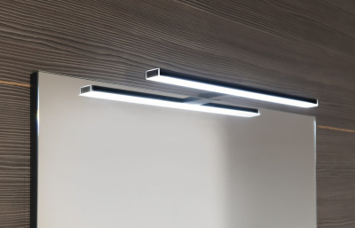 Sapho ERUPTA zrcadlo s LED osvětlením a policí 80x80cm, černá mat ERU335