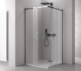 Polysan THRON SQUARE obdélníkový sprchový kout 1100x900mm, hranaté pojezdy, rohový vstup TL2190-5002