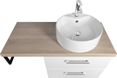 Aqualine VEGA sestava koupelnového nábytku, š. 97, 5 cm, bílá/dub platin VG064-02